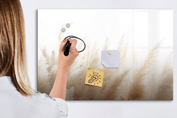 Decoratief glazen wandbord beschrijfbaar en magnetisch Modern prikbord voor foto's en notities