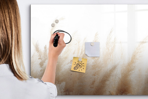 Decoratief glazen wandbord beschrijfbaar en magnetisch Modern prikbord voor foto's en notities