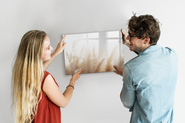 Decoratief glazen wandbord beschrijfbaar en magnetisch Modern prikbord voor foto's en notities
