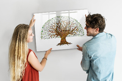 Memobord van glas met print inclusief neodymium magneten Herinneringsboom met magneten en stift