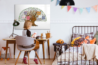 Memobord van glas met print inclusief neodymium magneten Herinneringsboom met magneten en stift