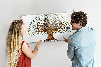 Memobord van glas met print inclusief neodymium magneten Herinneringsboom met magneten en stift