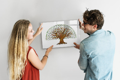 Memobord van glas met print inclusief neodymium magneten Herinneringsboom met magneten en stift