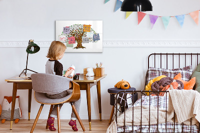 Memobord van glas met print inclusief neodymium magneten Herinneringsboom met magneten en stift