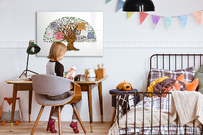 Memobord van glas met print inclusief neodymium magneten Herinneringsboom met magneten en stift