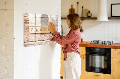 Memobord van glas met print inclusief neodymium magneten Een set voor het presenteren van foto's aan de muur.