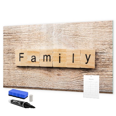 Memobord van glas met print inclusief neodymium magneten Een set voor het presenteren van foto's aan de muur.