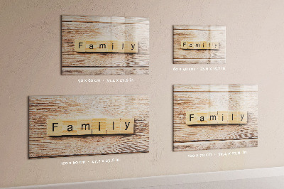 Memobord van glas met print inclusief neodymium magneten Een set voor het presenteren van foto's aan de muur.