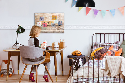 Memobord van glas met print inclusief neodymium magneten Een set voor het presenteren van foto's aan de muur.