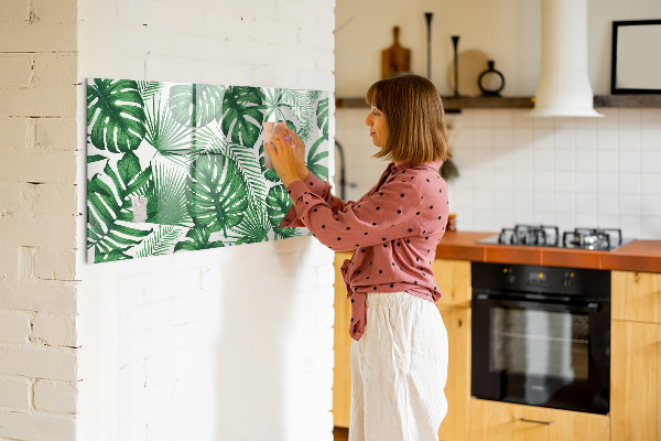 Decoratief glazen wandbord beschrijfbaar en magnetisch Groen bord voor foto's en notities