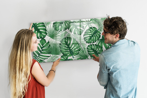 Decoratief glazen wandbord beschrijfbaar en magnetisch Groen bord voor foto's en notities