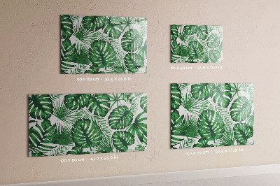 Decoratief glazen wandbord beschrijfbaar en magnetisch Groen bord voor foto's en notities