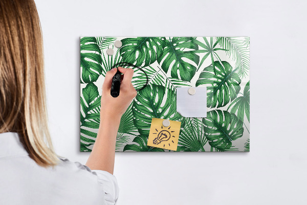 Decoratief glazen wandbord beschrijfbaar en magnetisch Groen bord voor foto's en notities
