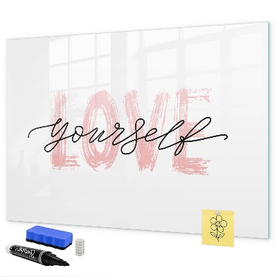 Decoratief glazen wandbord beschrijfbaar en magnetisch Bord voor foto's en notities