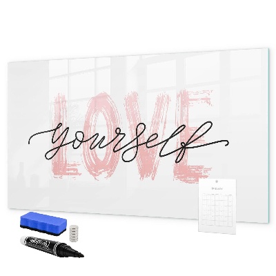 Decoratief glazen wandbord beschrijfbaar en magnetisch Bord voor foto's en notities