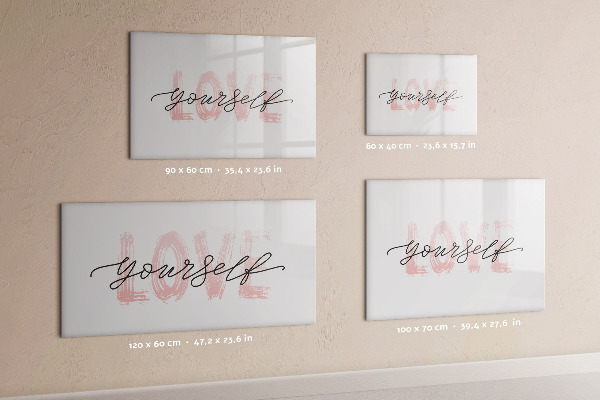 Decoratief glazen wandbord beschrijfbaar en magnetisch Bord voor foto's en notities