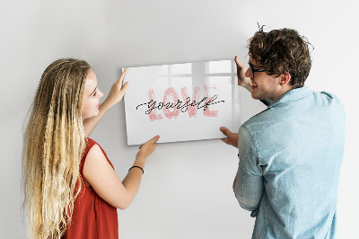 Decoratief glazen wandbord beschrijfbaar en magnetisch Bord voor foto's en notities