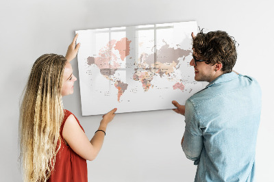 Decoratief glazen wandbord beschrijfbaar en magnetisch Een geheugenkaart met je favoriete foto's