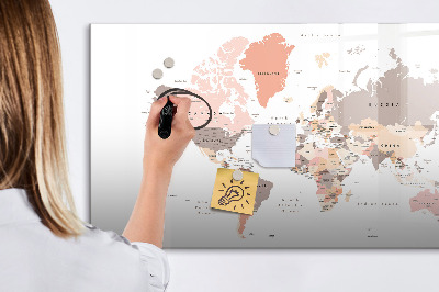 Decoratief glazen wandbord beschrijfbaar en magnetisch Een geheugenkaart met je favoriete foto's