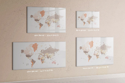 Decoratief glazen wandbord beschrijfbaar en magnetisch Een geheugenkaart met je favoriete foto's