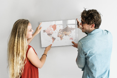 Decoratief glazen wandbord beschrijfbaar en magnetisch Een geheugenkaart met je favoriete foto's