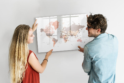 Decoratief glazen wandbord beschrijfbaar en magnetisch Een geheugenkaart met je favoriete foto's