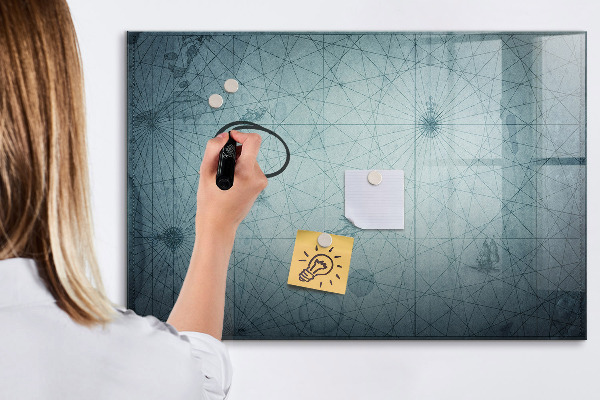 Memobord van glas met print inclusief neodymium magneten Een stijlvol bord voor notities en foto's