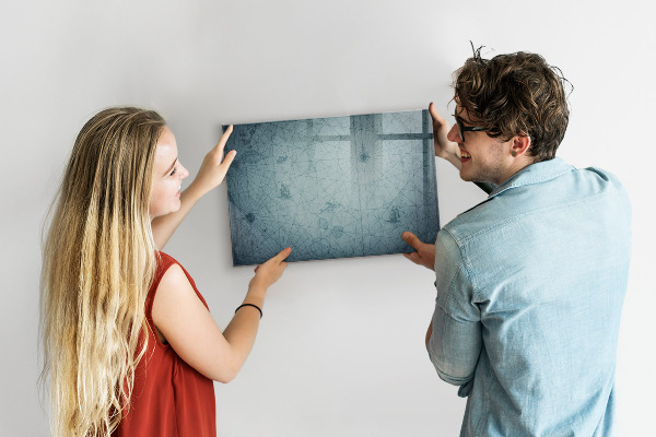 Memobord van glas met print inclusief neodymium magneten Een stijlvol bord voor notities en foto's