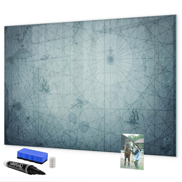 Memobord van glas met print inclusief neodymium magneten Een stijlvol bord voor notities en foto's