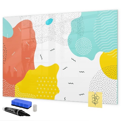 Decoratief glazen wandbord beschrijfbaar en magnetisch Creatief moodboard voor foto's en notities