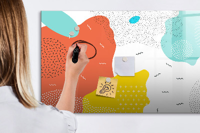 Decoratief glazen wandbord beschrijfbaar en magnetisch Creatief moodboard voor foto's en notities