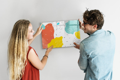 Decoratief glazen wandbord beschrijfbaar en magnetisch Creatief moodboard voor foto's en notities