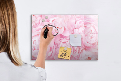 Memobord van glas met print inclusief neodymium magneten Bloemenmotief met ruimte voor foto's