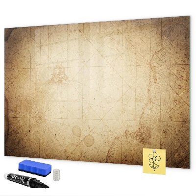 Decoratief glazen wandbord beschrijfbaar en magnetisch Notitiebord met foto's en accessoires