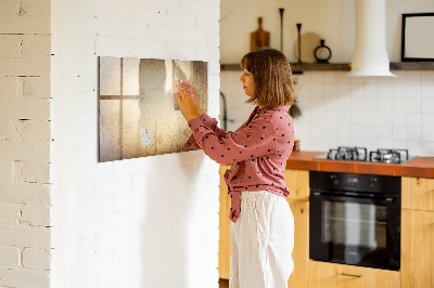 Decoratief glazen wandbord beschrijfbaar en magnetisch Notitiebord met foto's en accessoires