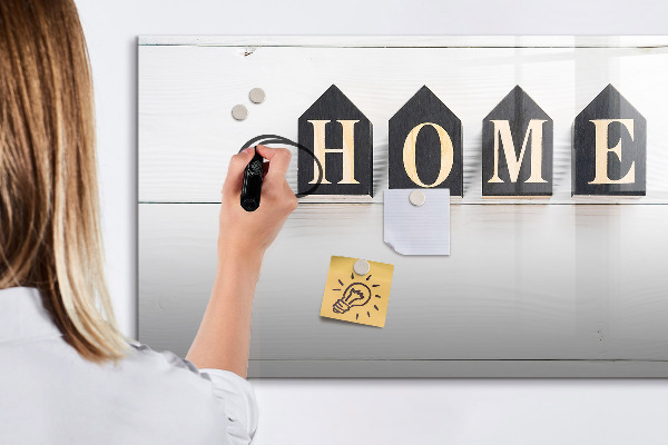 Memobord van glas met print inclusief neodymium magneten Stijlvol fotobord voor in huis