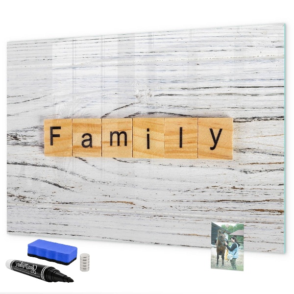 Decoratief glazen wandbord beschrijfbaar en magnetisch Bord voor foto's en notities