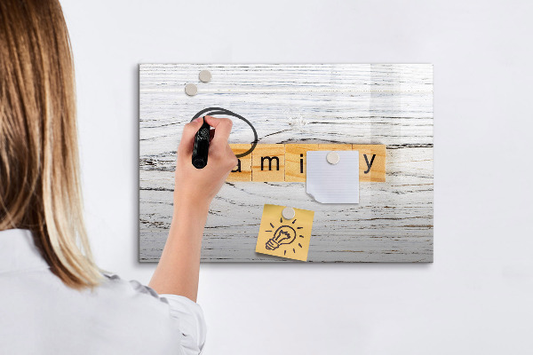 Decoratief glazen wandbord beschrijfbaar en magnetisch Bord voor foto's en notities
