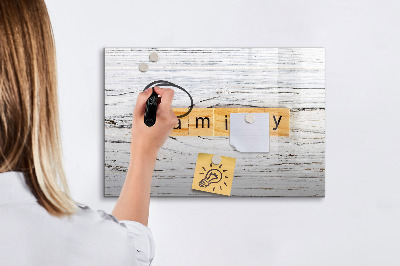 Decoratief glazen wandbord beschrijfbaar en magnetisch Bord voor foto's en notities