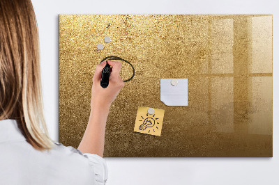 Memobord van glas met print inclusief neodymium magneten Gouden prikbord voor notities en foto's