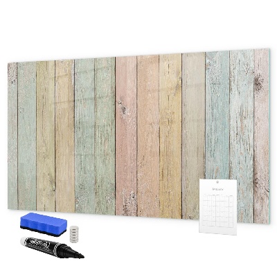 Decoratief glazen wandbord beschrijfbaar en magnetisch Een kleurrijk prikbord voor foto's en notities