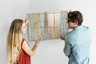 Decoratief glazen wandbord beschrijfbaar en magnetisch Een kleurrijk prikbord voor foto's en notities