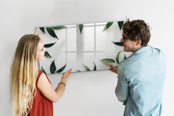 Memobord van glas met print inclusief neodymium magneten Stijlvol memobord met planten