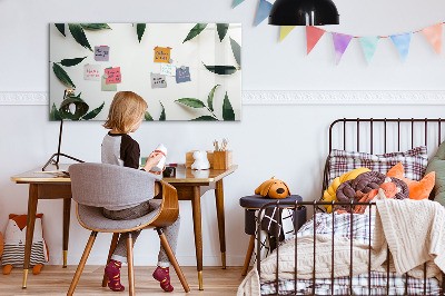 Memobord van glas met print inclusief neodymium magneten Stijlvol memobord met planten