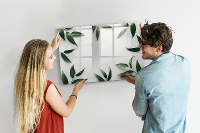 Memobord van glas met print inclusief neodymium magneten Stijlvol memobord met planten