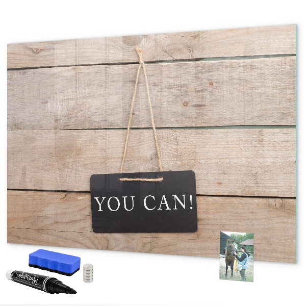 Decoratief glazen wandbord beschrijfbaar en magnetisch Creatief moodboard voor foto's en notities