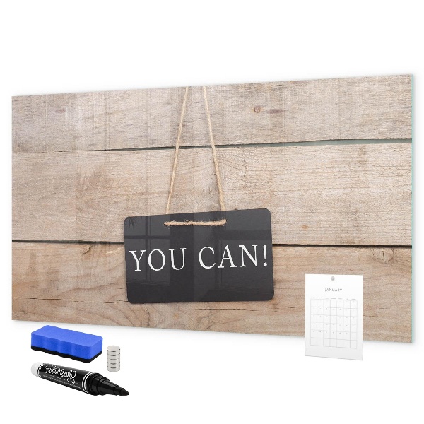 Decoratief glazen wandbord beschrijfbaar en magnetisch Creatief moodboard voor foto's en notities