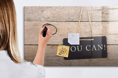 Decoratief glazen wandbord beschrijfbaar en magnetisch Creatief moodboard voor foto's en notities