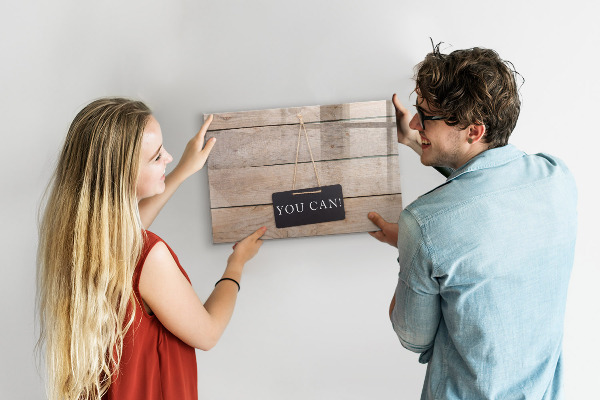 Decoratief glazen wandbord beschrijfbaar en magnetisch Creatief moodboard voor foto's en notities