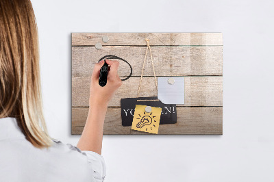 Decoratief glazen wandbord beschrijfbaar en magnetisch Creatief moodboard voor foto's en notities